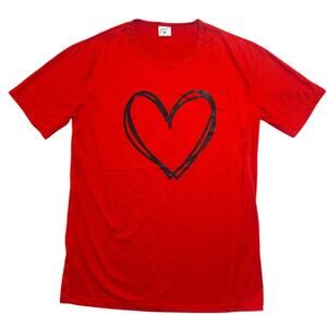 Red Heart Graphic T-Shirt Unisex Medium New With Tags in Bag